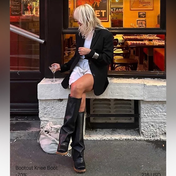 Swedish Hasbeens NWT Bootcut Knee Boot Black Super Fun Style Unique 🌈♥️ - Picture 6 of 13